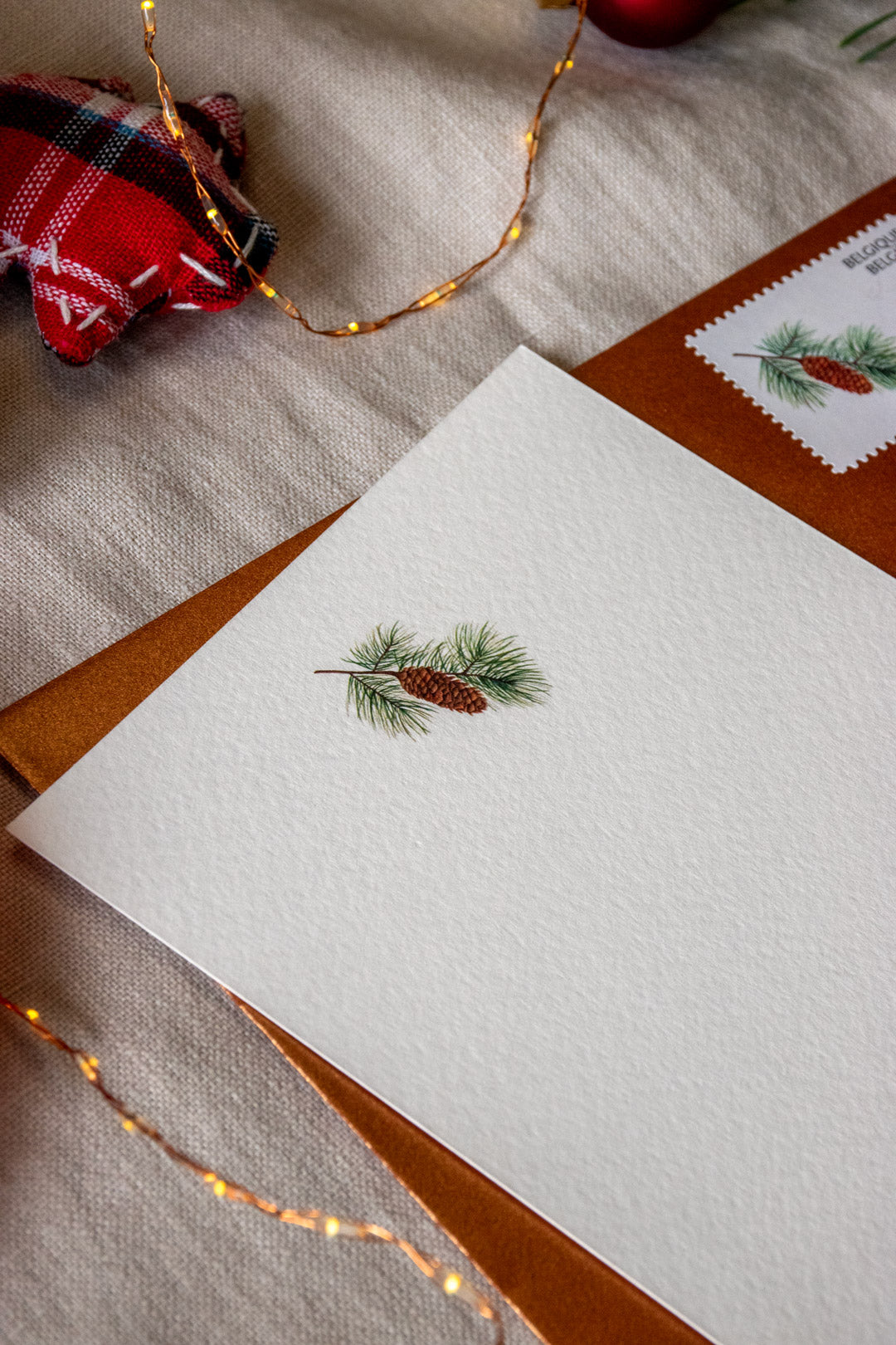 Kerstkaart: Dennentak