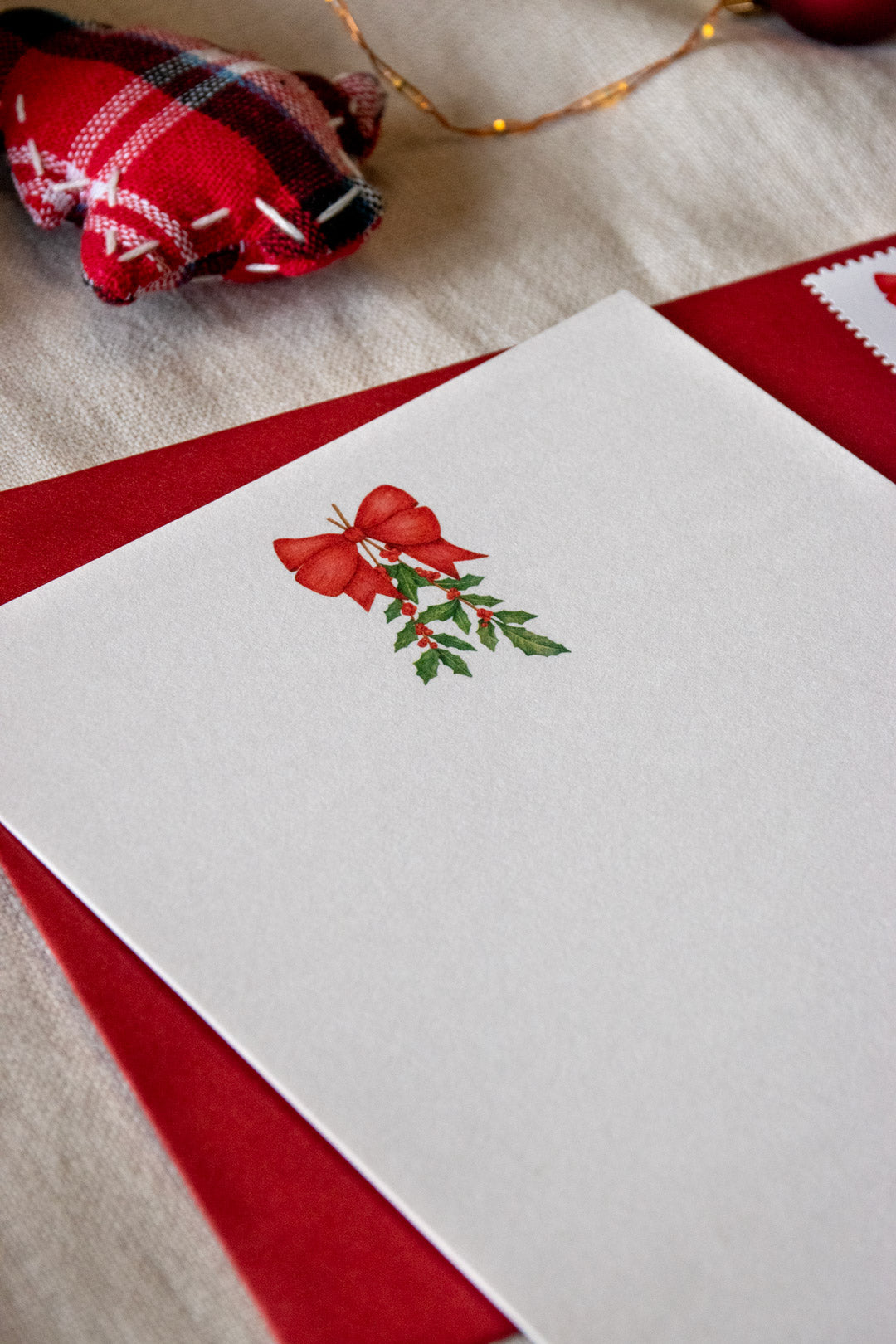 Kerstkaart: Rode Kerststrik