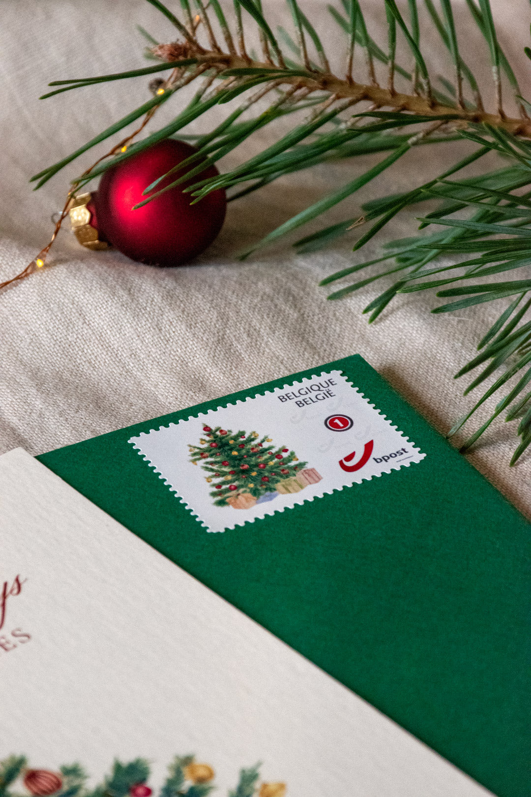 Kerstkaart: Kerstboom met goudfolie